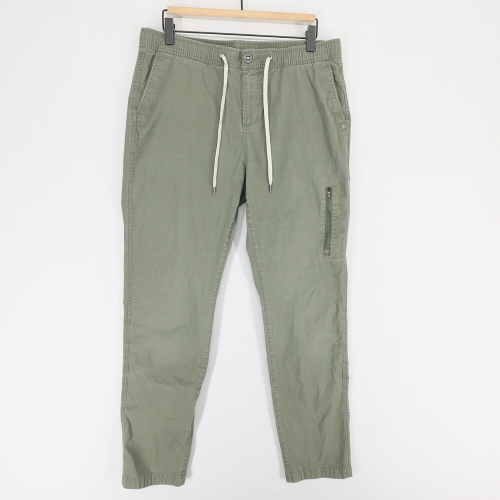 Vuori Ripstop Pants Womens L Green Drawstring Elastic Waist Zip Pocket Stretch